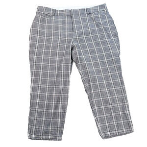 Ava & Viv Plaid Trouser Pants Cropped Women's Size 20 Straight Leg Gray / Black